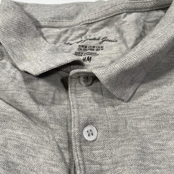 H&M L.O.G.G.® Men’s Gray Business Casual Polo Short Sleeve T-Shirt - Size Medium - Picture 6 of 7